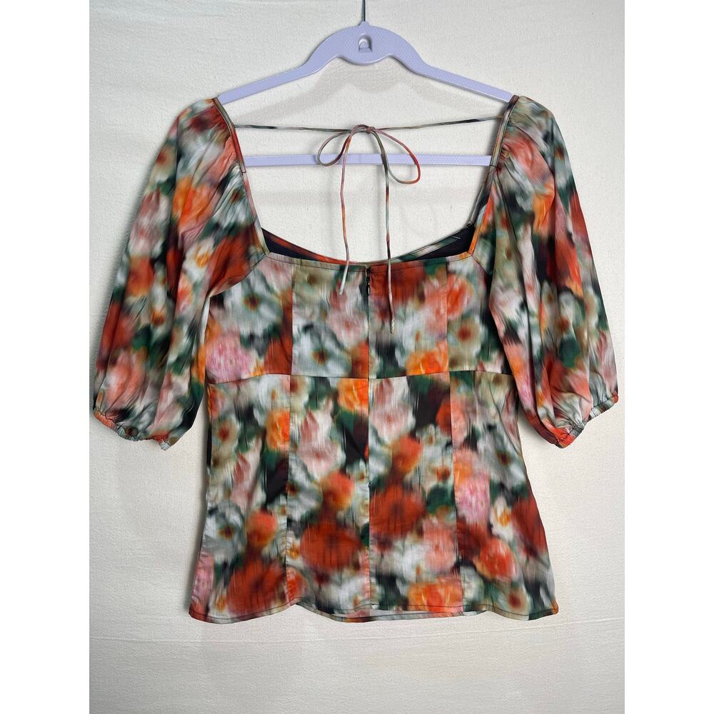 NWT J.Crew x Liberty Floral Puff Sleeve Blouse Romantic Square Neck Top Size 0 - Picture 7 of 11